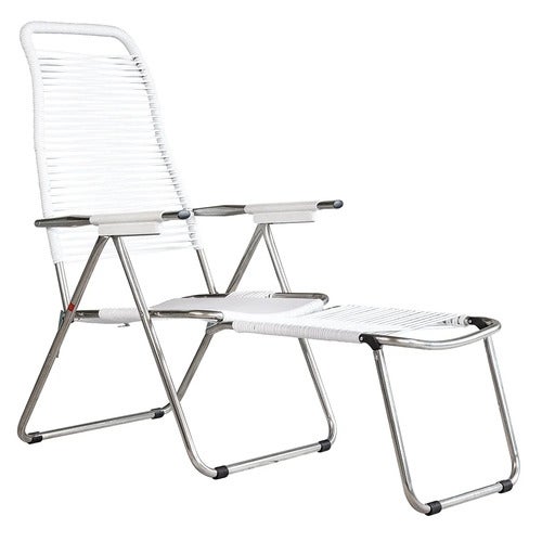 Spaghetti solstol hvit aluminium 