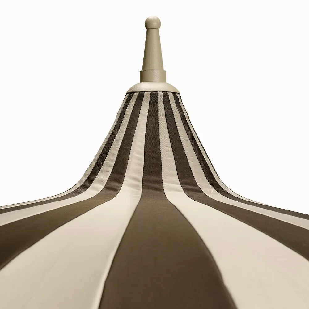 Parasoll Ø240 cm Beige/Brun stripete