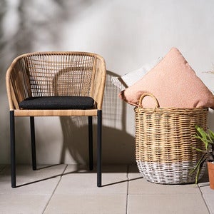 Delta stol    Antrasitt / Natural Wicker / Teddy Black