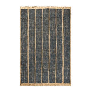 Athens håndvevd jute-teppe 200x300 cm - Natural/Ink Blue