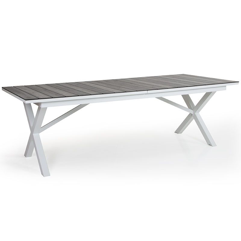Brafab, Hillmond uttrekkbart bord 100x238-297 cm hvit/grå