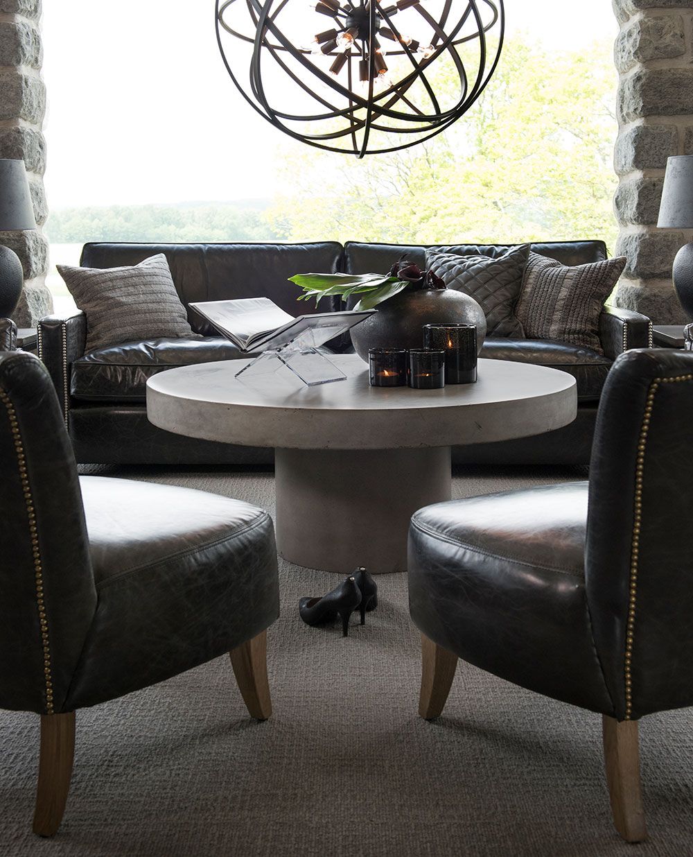 Campos salongbord 100 X 100 betong Artwood