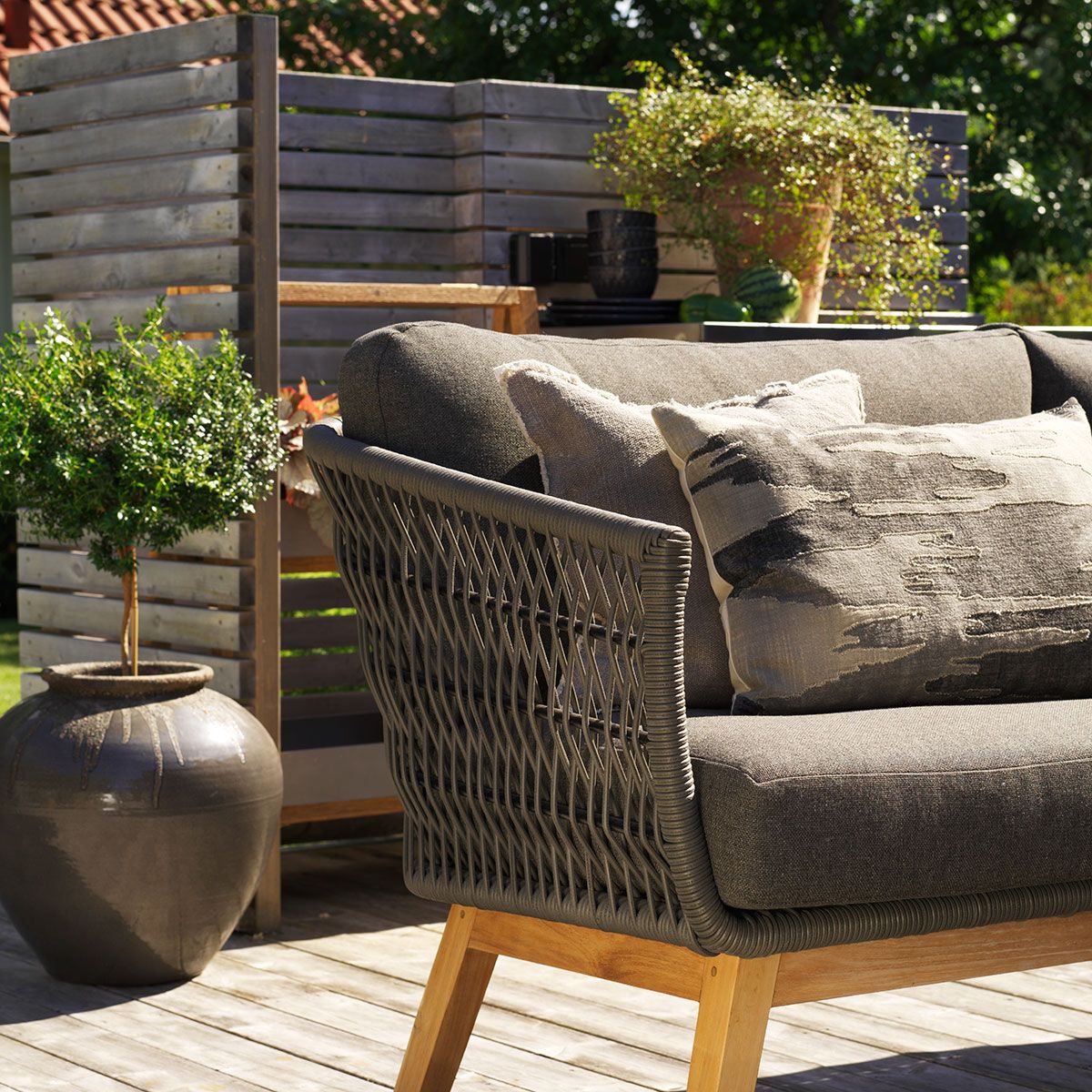 Kenton sofagruppe grå/teak Brafab