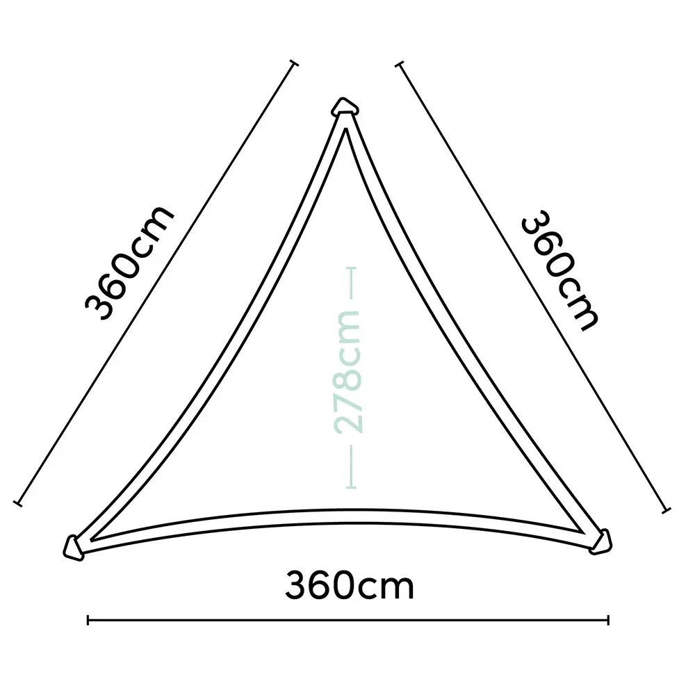 Coolfit solseil trekantet 360x360cm beige