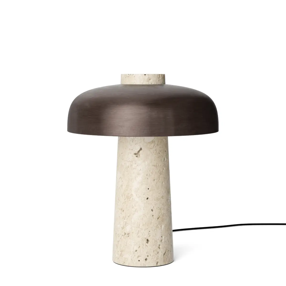 Reverse bordlampe, travertin, sand/bronsebelagt aluminium
