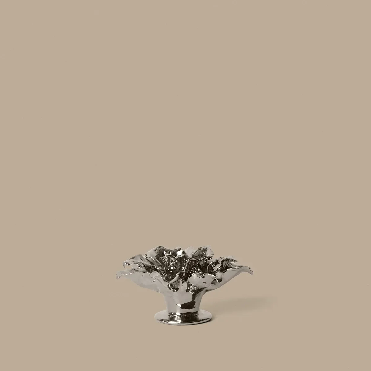Lysestake Holly Leaf Silver Ø 12 cm