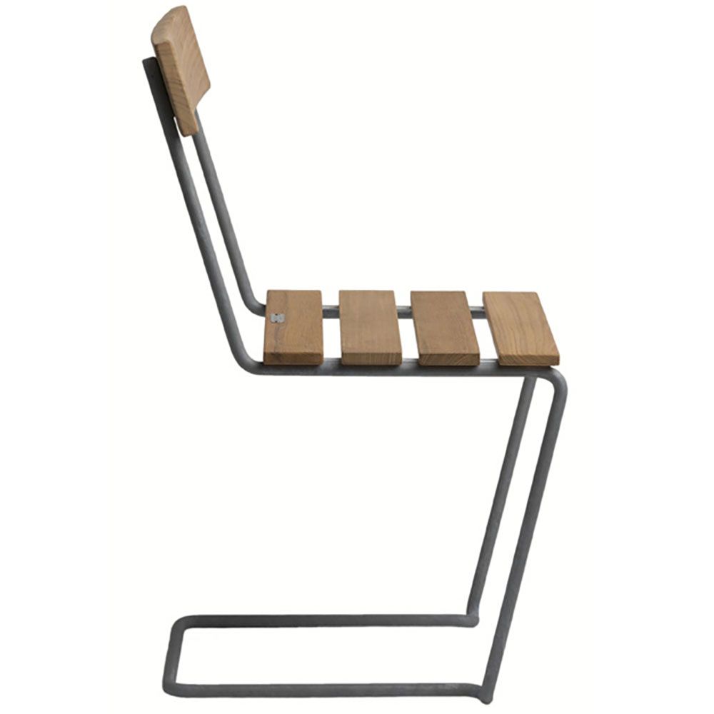 Stol A1 ubehandlet teak/Vvrmforsinket stativ Grythyttan Stålmöbler