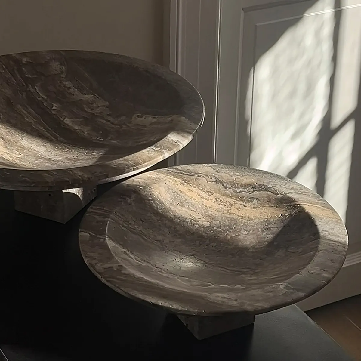 Dekorasjonsskål i Travertin Sori Mini, Ø 30 cm