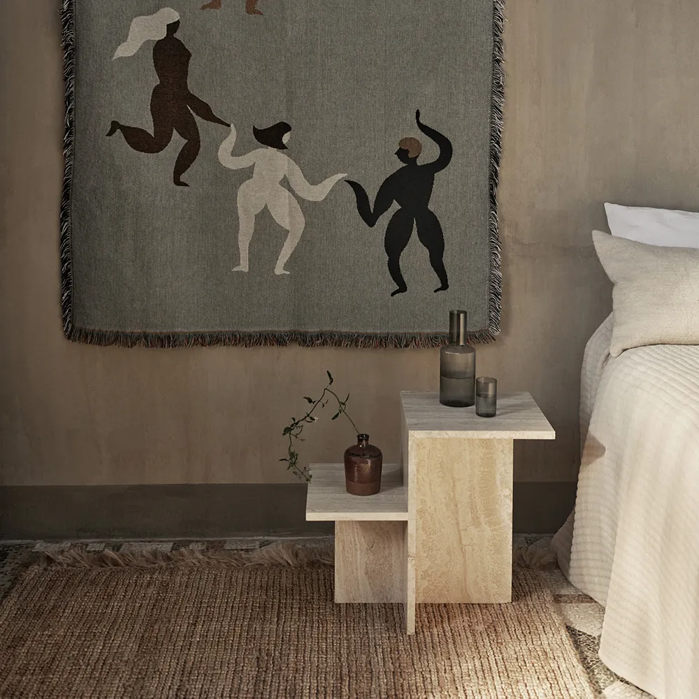 Distinct Side Table - Travertine