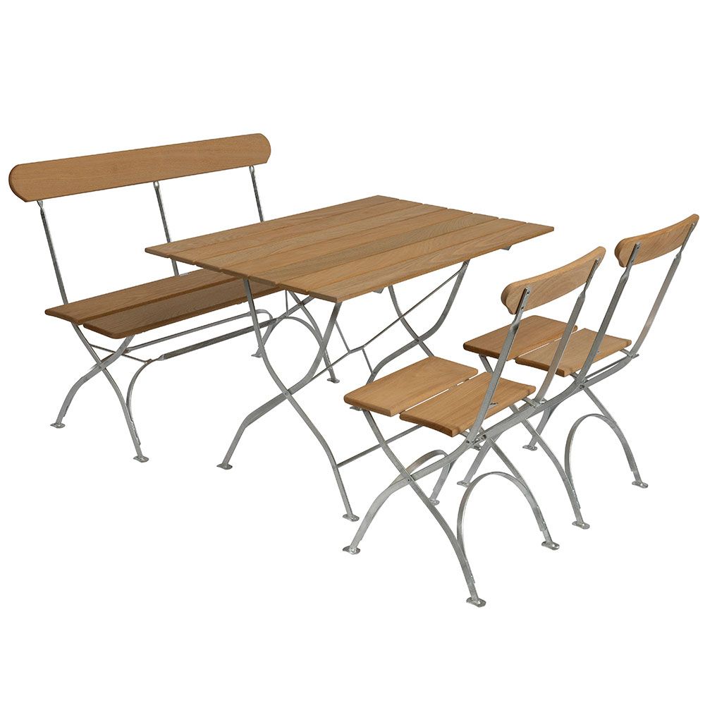 Bryggerigruppe bord, sofa og 2 stoler eik Grythyttan Stålmöbler