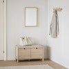 Hillmond oppbevaringsbenk 80 cm hvitpigmentert eik/beige stoff