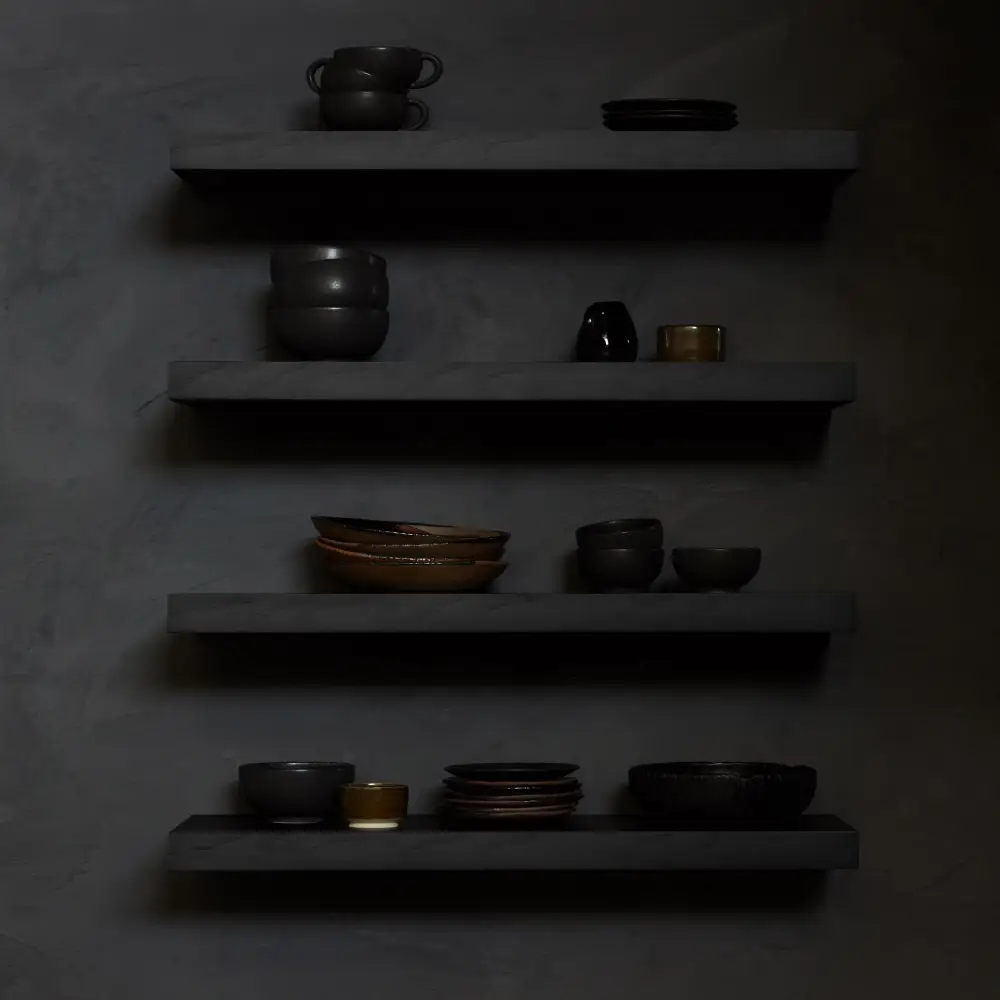 Vegghylle Sortbeiset eik 70x22 cm