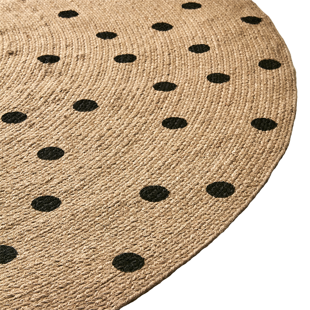  JUNI Teppe natur/svart Ø150 cm