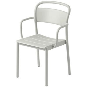Linear Steel Stol med armlener - Grey 