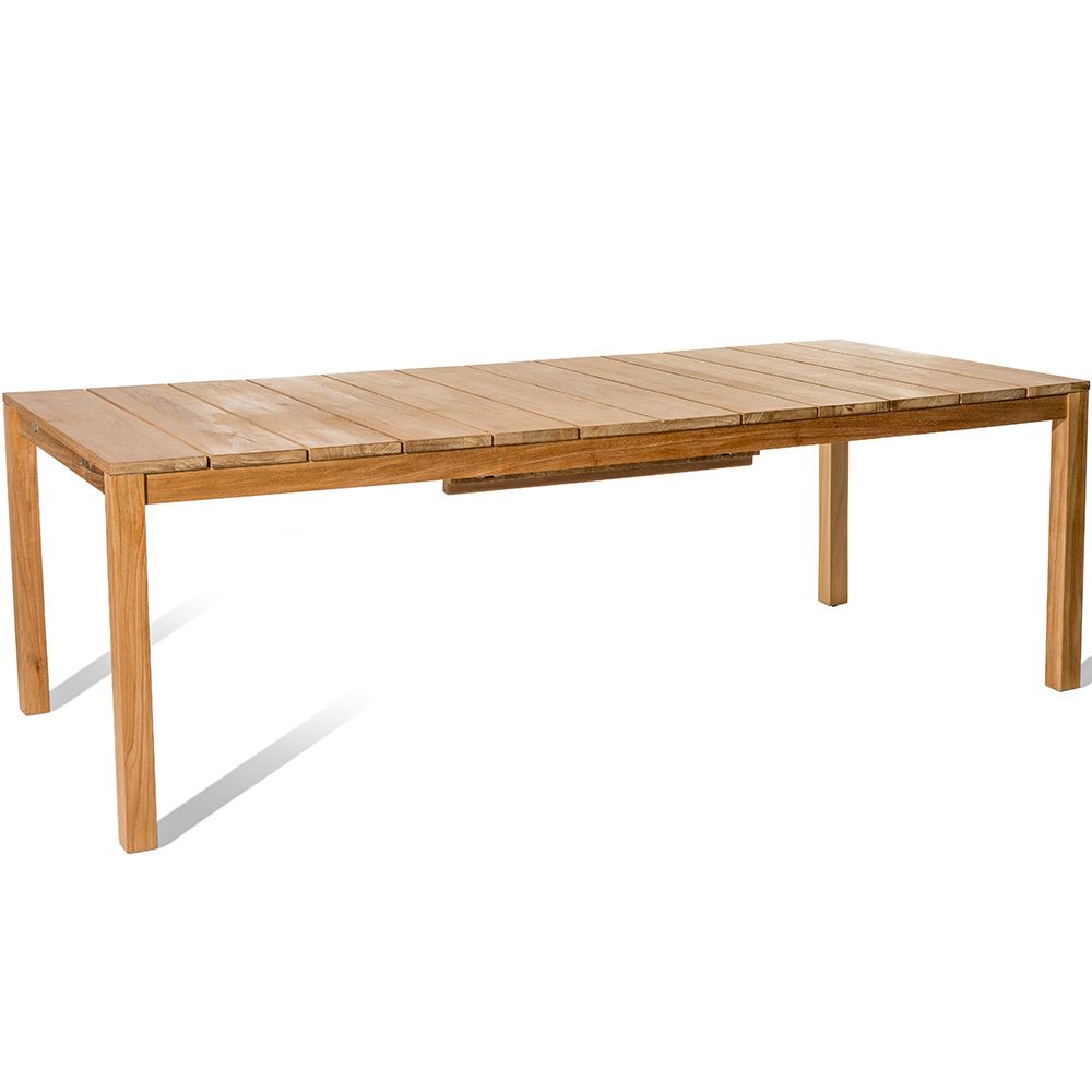 Oxnö spisebord 100 x 220–300 cm teak Skargaarden