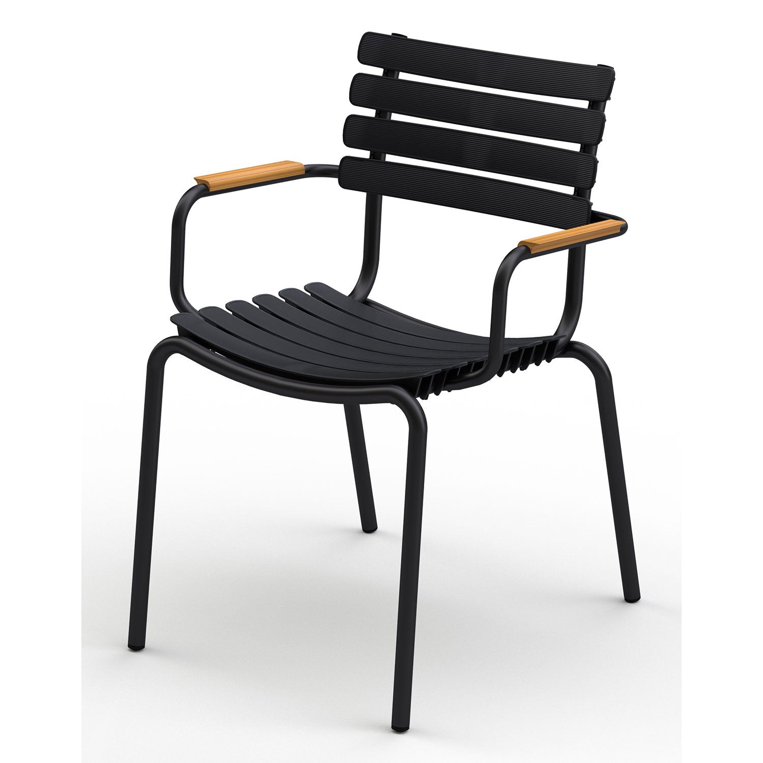 ReCLIPS spisestol Svart/Svart Aluminium Bambus