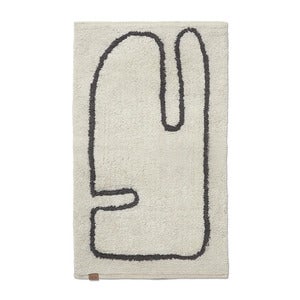 Vaskbar Baderomsmatte i Økologisk Bomull Off-white/Coffee