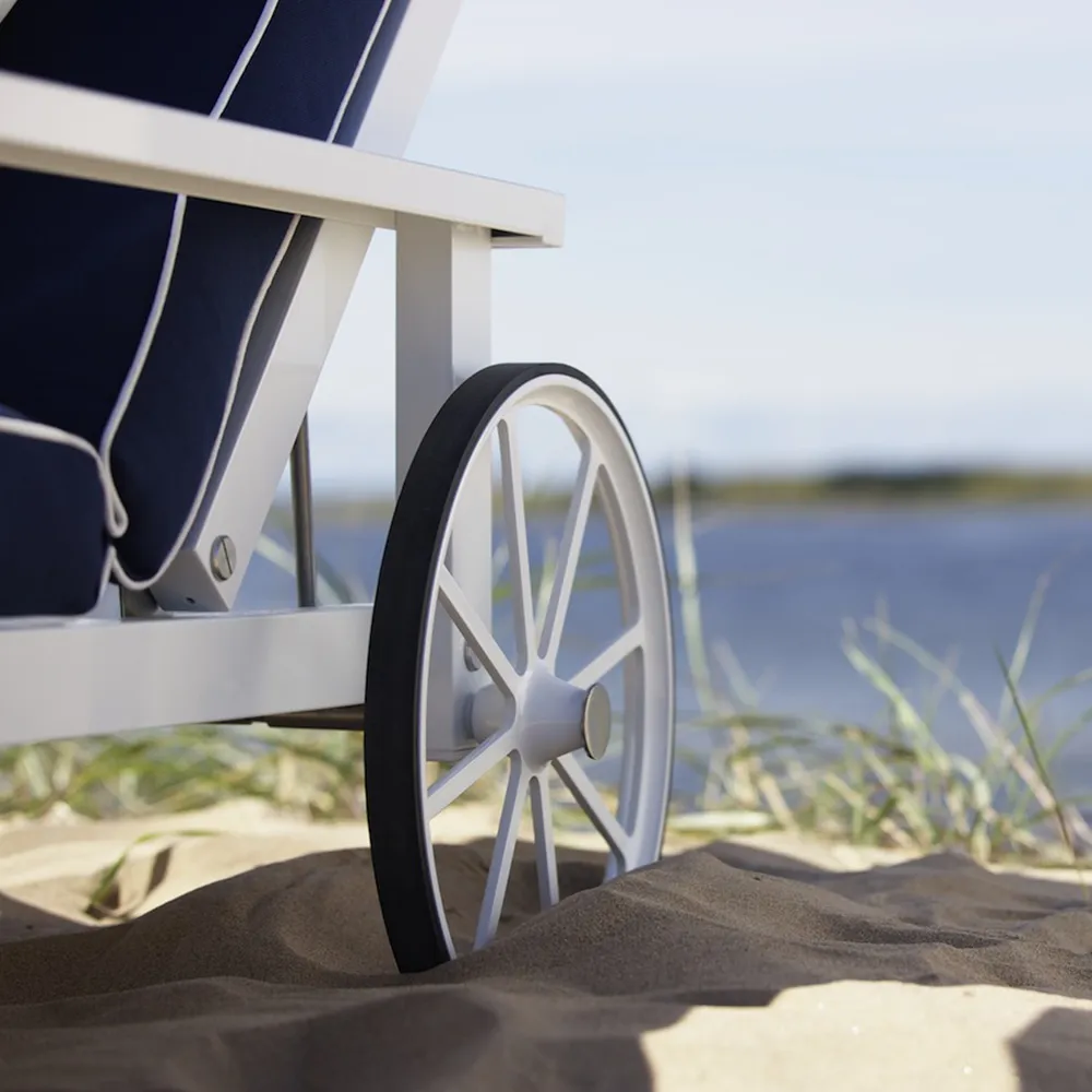 Solseng med armlener aluminium hvid 