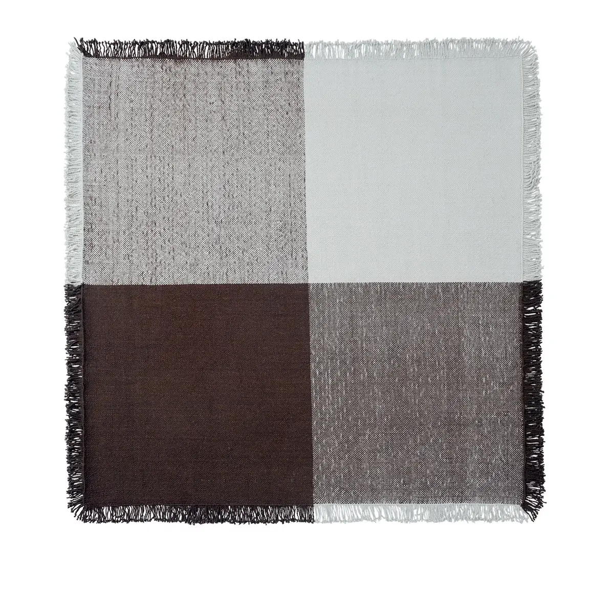  Verso-teppe – 258 x 258 cm – Kjølig grå / mørkebrun