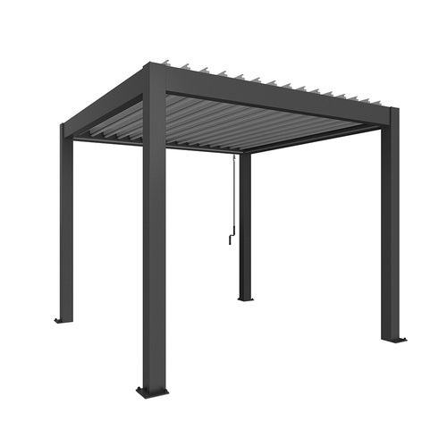 Pergola størrelse 3 x 3 metallic mørkegrå/sølv
