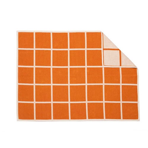 Vevd pledd i lammeull Criss Pale Orange