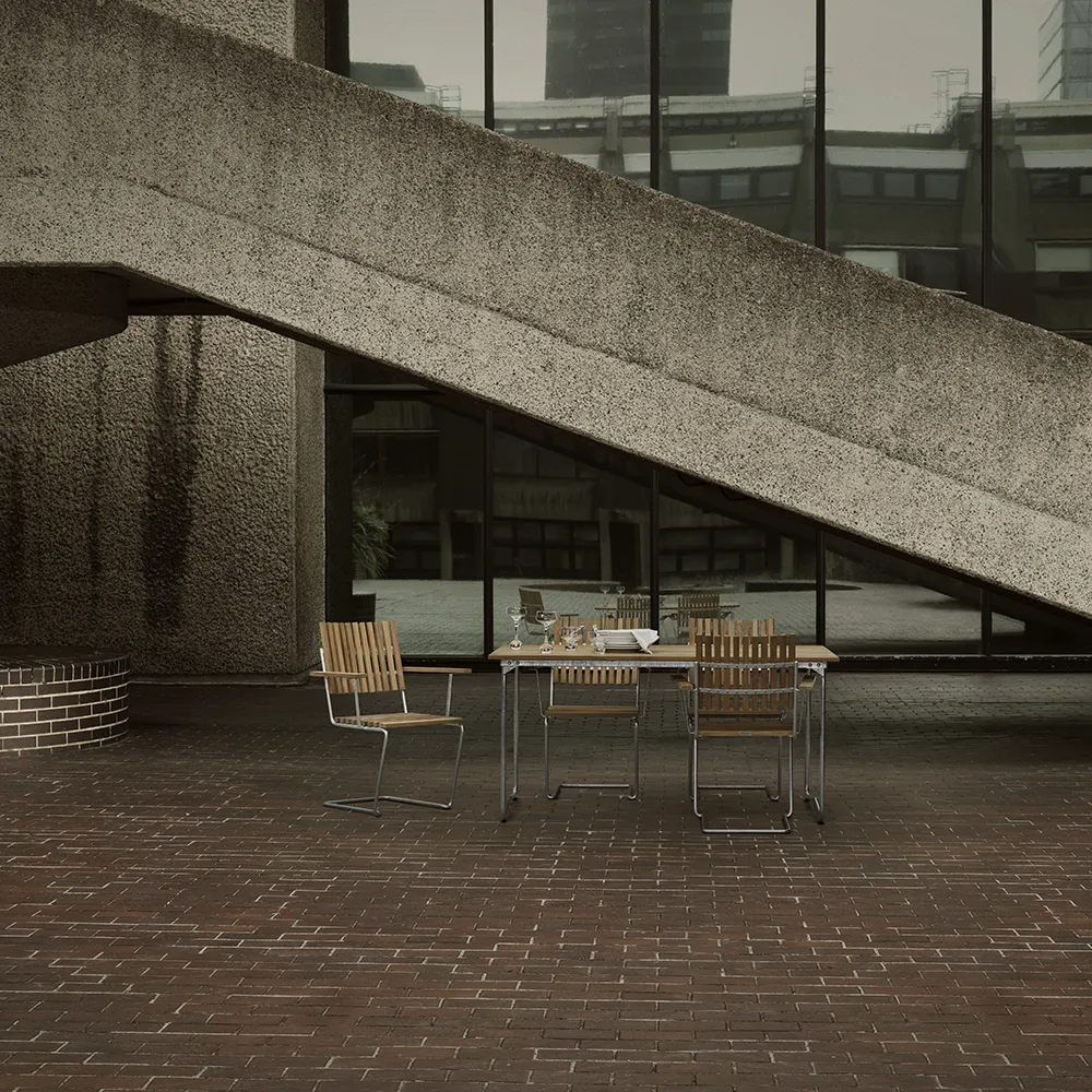 Bovik bord 150 Teak / Galvanisert