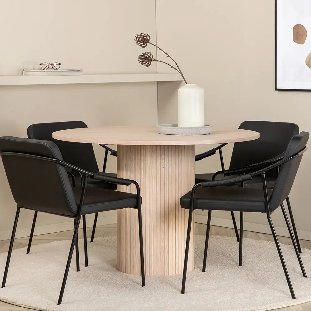 Tvist spisestol svart PU 2-pakning