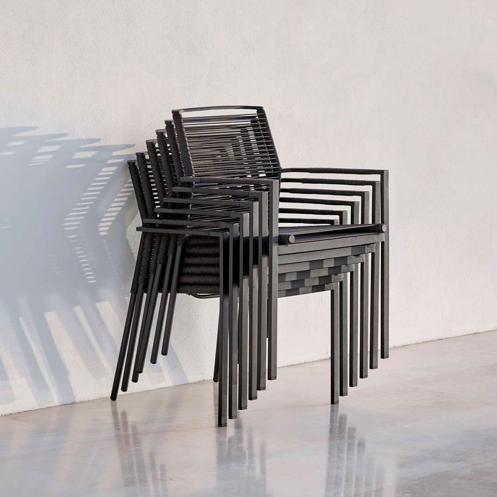 Edge lenestol Antracitt Cane-Line Rope