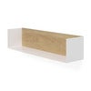  U shelf 70x15 cm eik/hvit metall