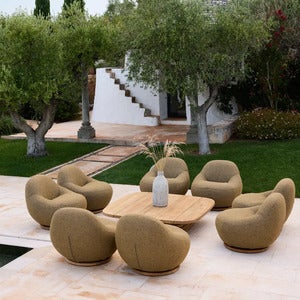 Mellow salongbordramme kvadratisk f/bordsskiva 144x144 cm Teak