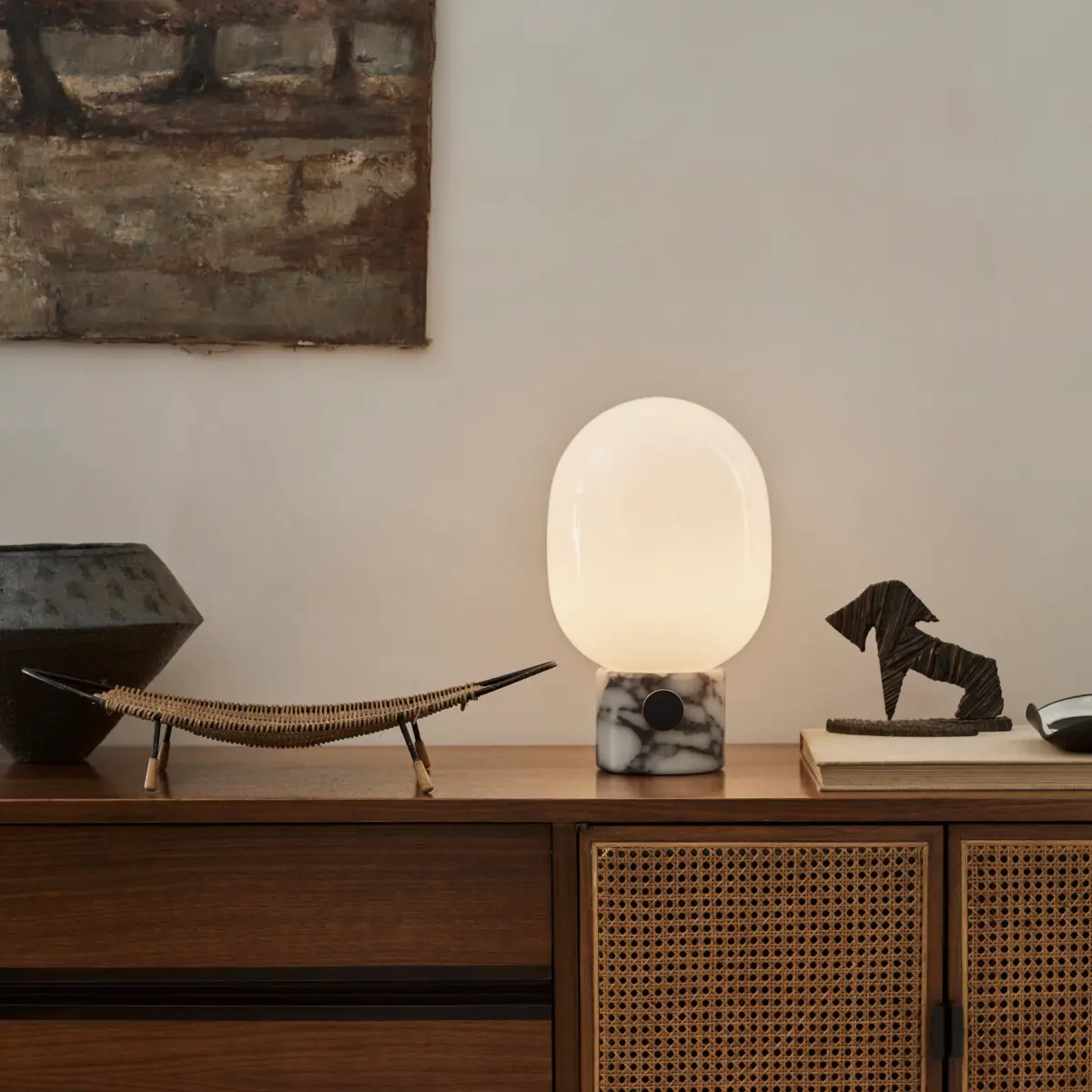 JWDA Bordlampe Marmor Calacatta Viola Stor