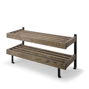 Nadja skohylle 80 cm røkt eik/mattsvart stål