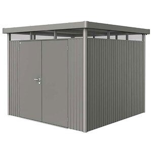 Highline hagebod med dobbel dør størrelse h4 metallic kvartsgrå Biohort