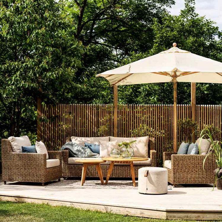 Sandkorn sofa natur kunstrotting Brafab