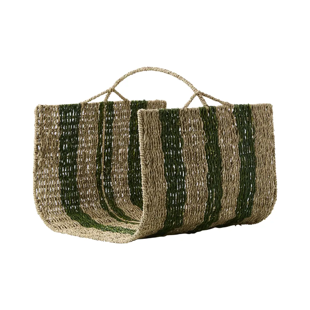 Affari of Sweden, COLLECT vedkurv natur/grønn L42 x B42 x H42 cm