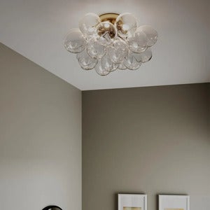 Gross taklampe  Ø50 cm messing/klarglass