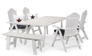 Bullerö 40x120 cm Bænk hvid 