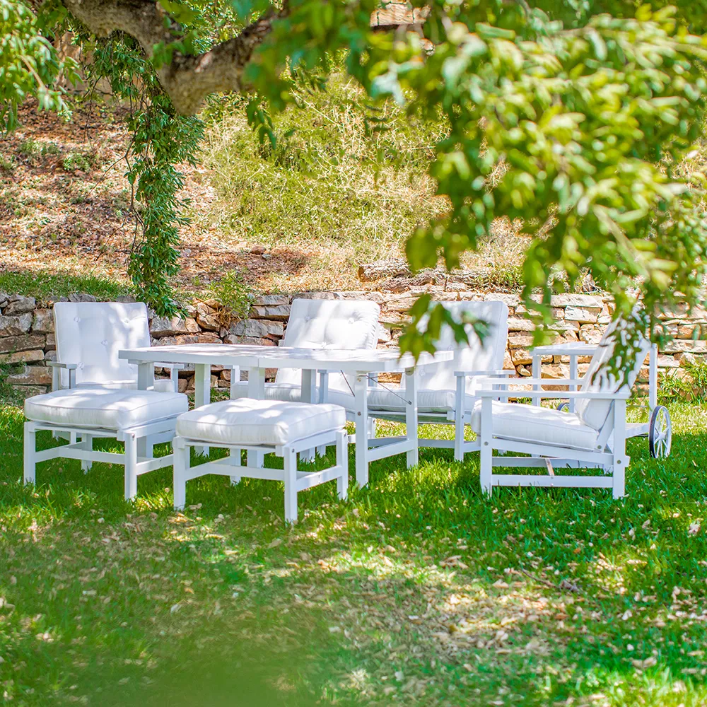 122x124cm H:65.5cm bord aluminium hvid 