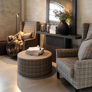 Rockwell stoff lenestol - Callum rutete brun