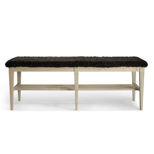 Nadja benk 130 cm Grå oljet ask/safeskinn brun