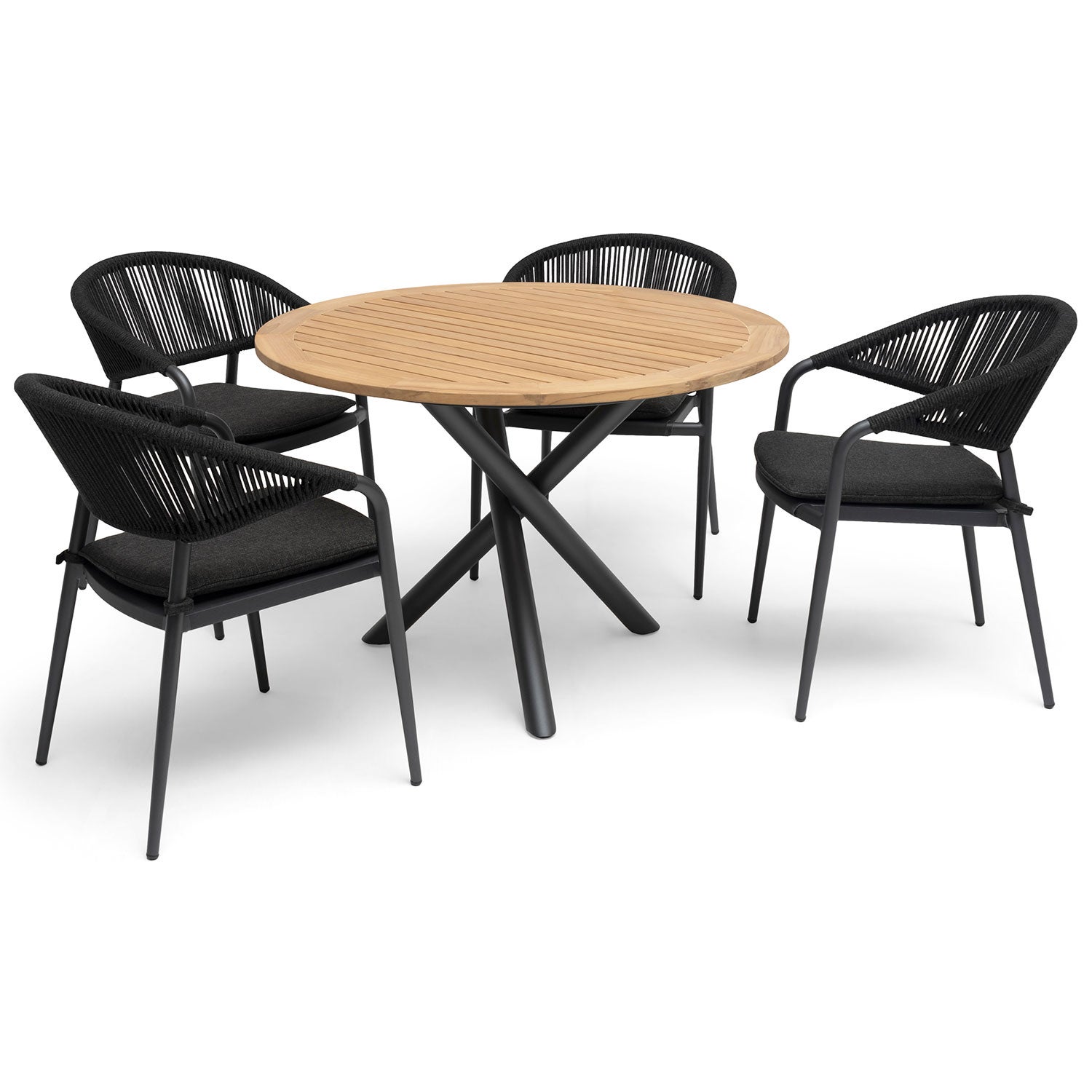 Ekeryd spisebord 110 cm i teak/aluminium