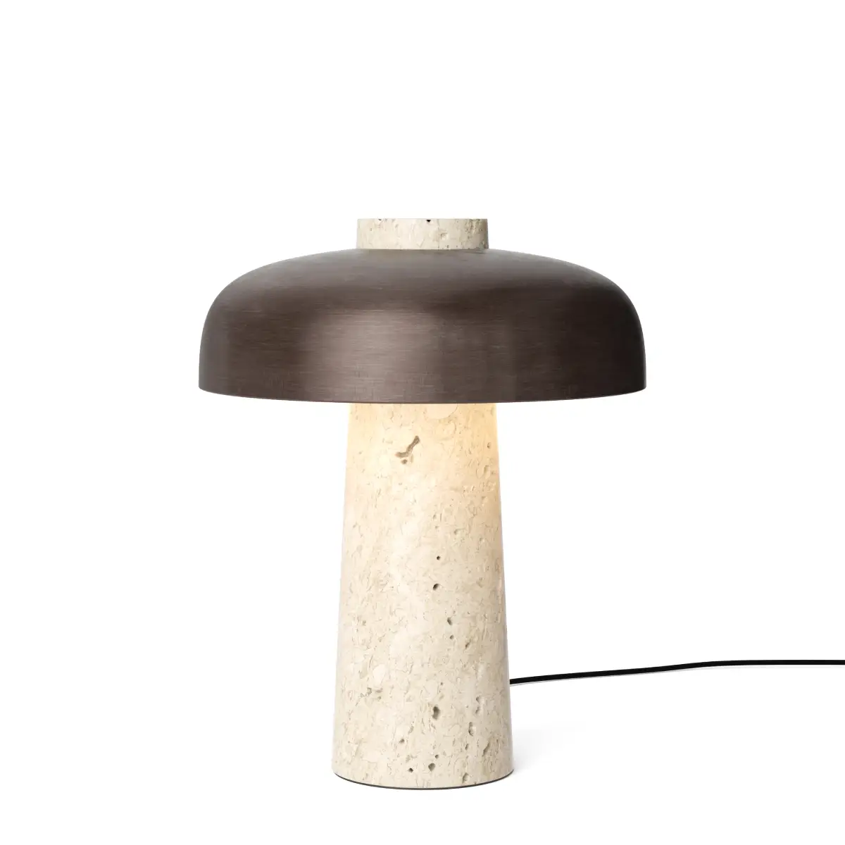 Audo CPH, Reverse bordlampe, travertin, sand/bronsebelagt aluminium