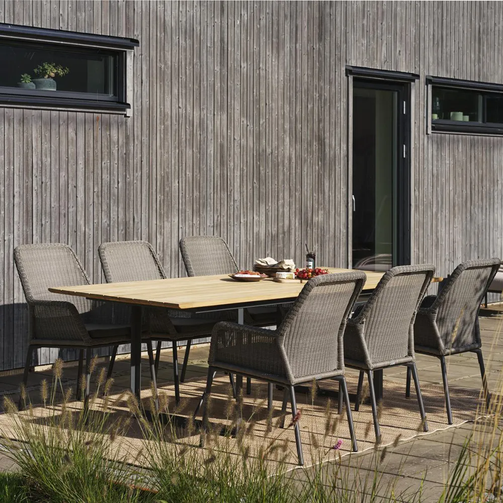 SHAD Spisebord 90x240 cm Teak/Antrasitt