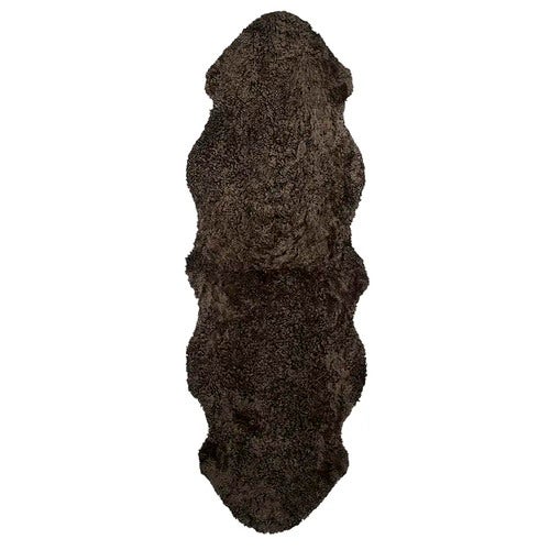 Curly Saueskinn 60x180 cm Brown melange