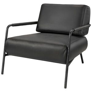 Lenestol Sinclair svart skinn Artwood