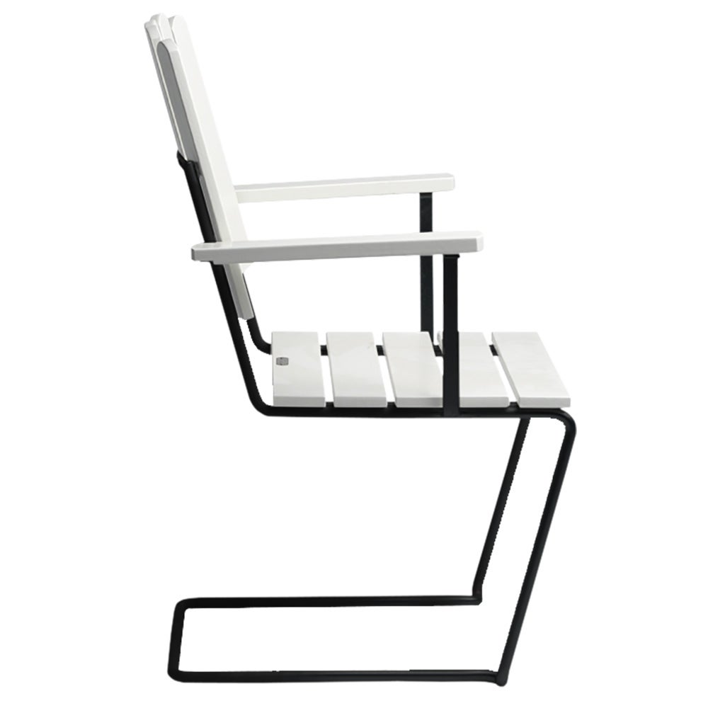 A2 Lenestol Hvitlakkert eik / svart ramme