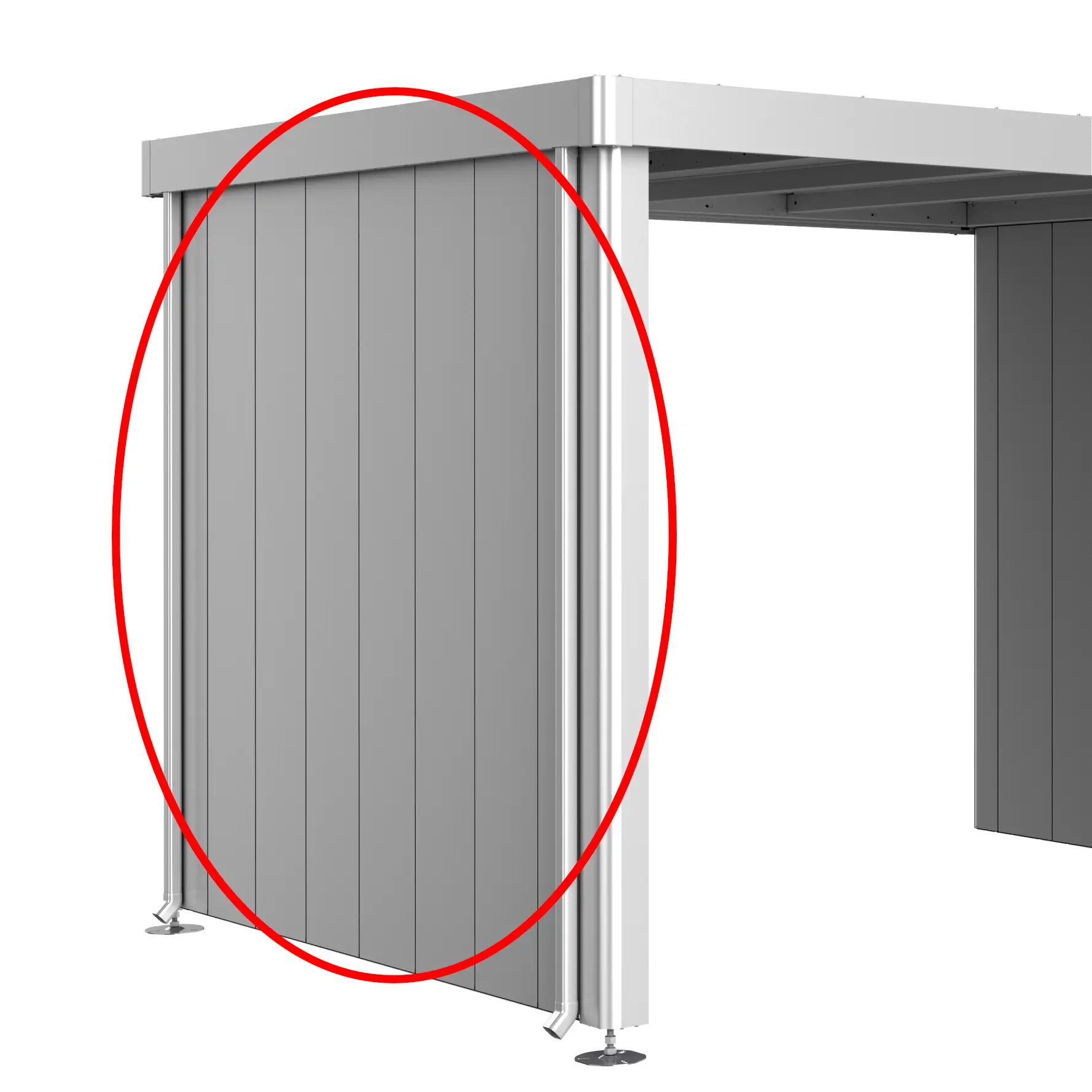 Sidevegger for Sidetak Hagebod Neo 3A/3B/3C sølv metallic