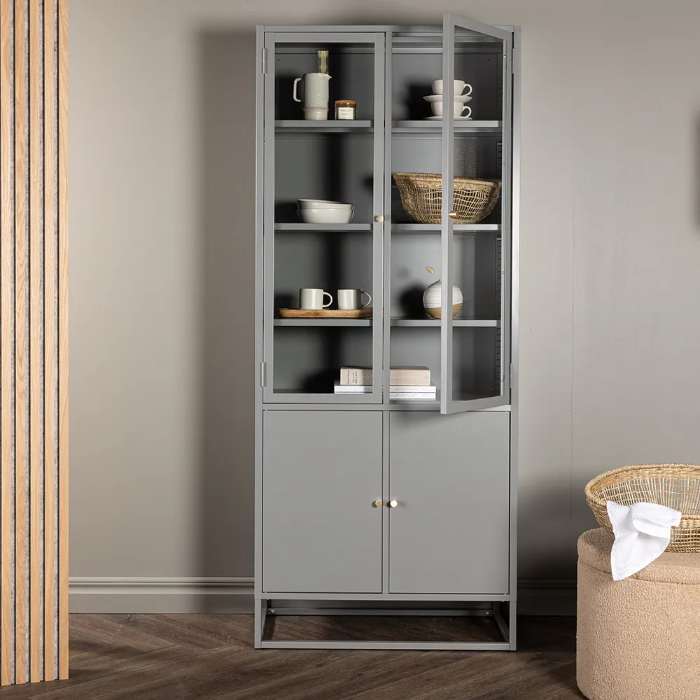 Bakal Vitrineskap Lysegrå