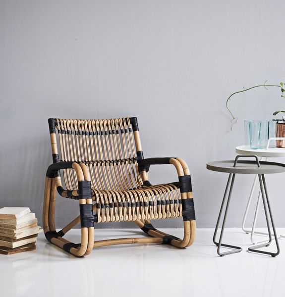 Curve loungestol Svart/Natur