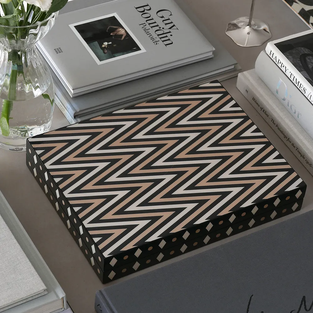 Backgammon Lakkert Black